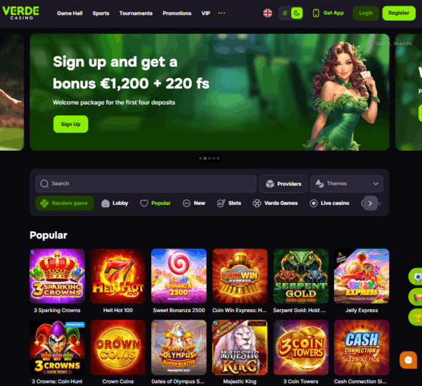 Официальный вебсайт Verde Casino