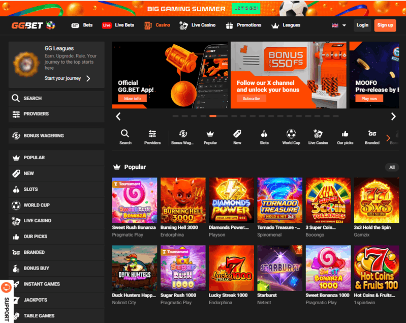Официальный вебсайт GGBet Casino