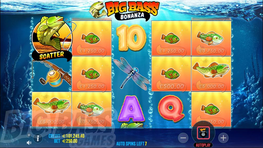 Бонусные функции в слот-игре Big Bass Bonanza