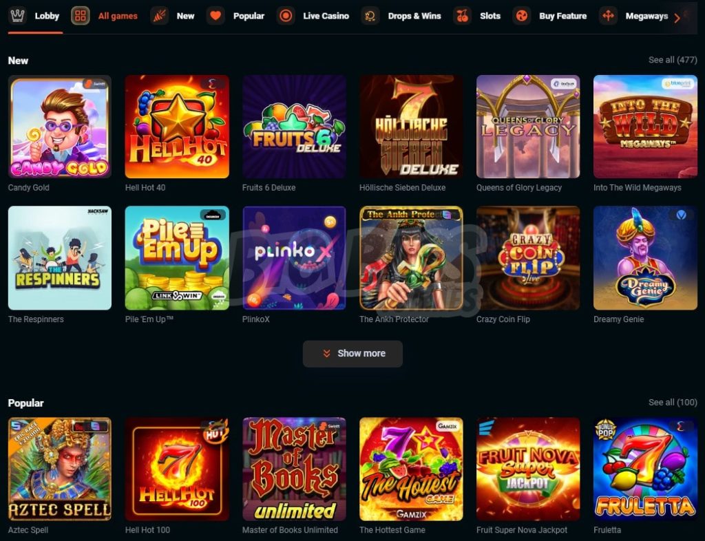 Slot machines at GGBet casino online 