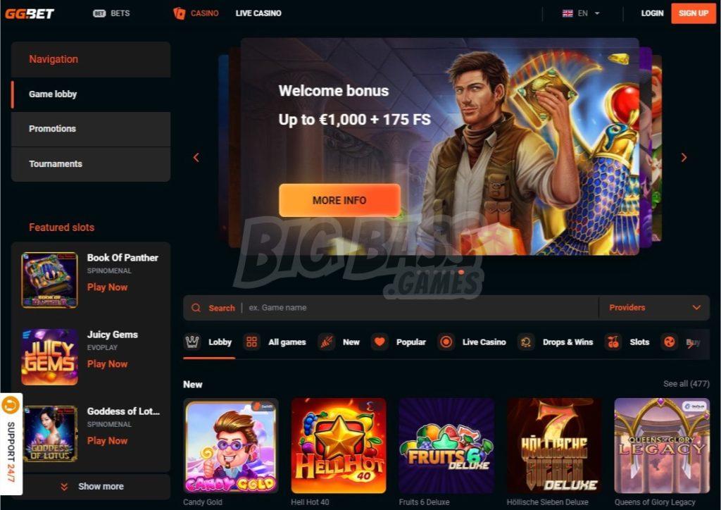 Official GGBet Casino website