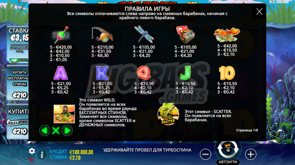 Big Bass Bonanza Hold & Spinner: Правила игры