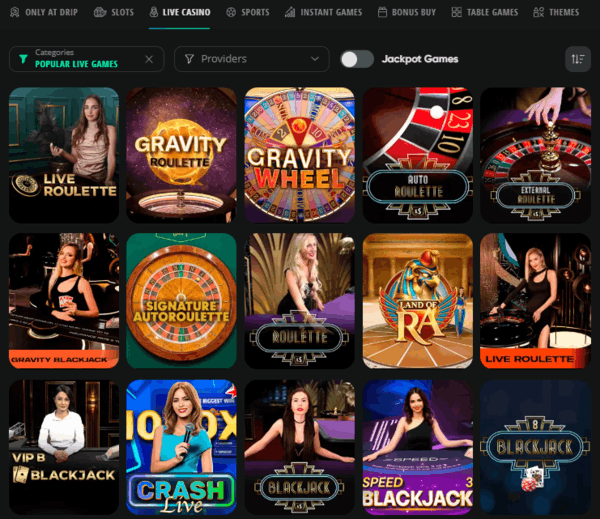 Drip live casino