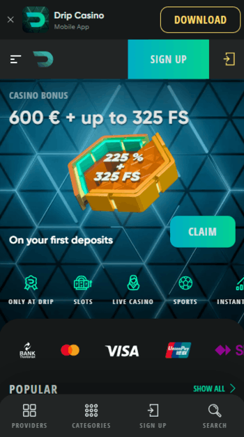 Drip mobile casino
