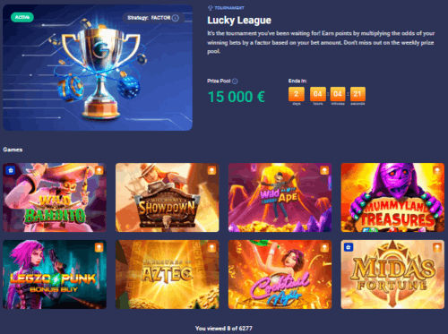 Tournaments at LEGZO Casino