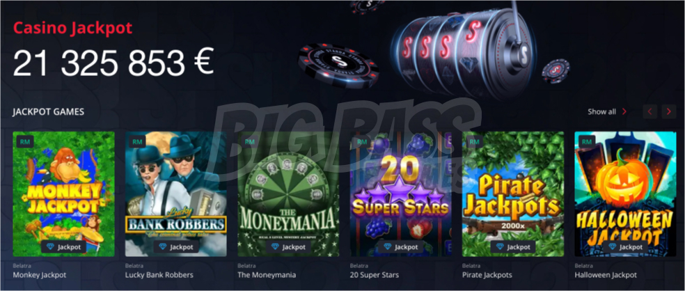 Jackpots at STARDA Online Casino