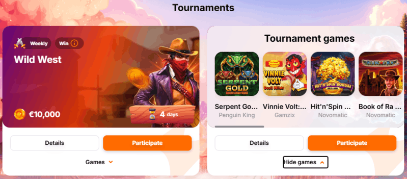 HitnSpin tournaments