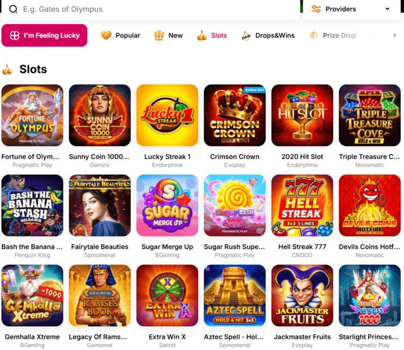 HitnSpin Casino games