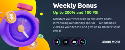Vegasy Casino Weekly Bonuses