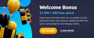 Vegasy Casino Welcome Bonus