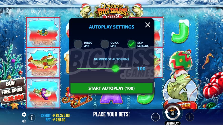 Christmas Big Bass Bonanza Game Mechanics: Autoplay