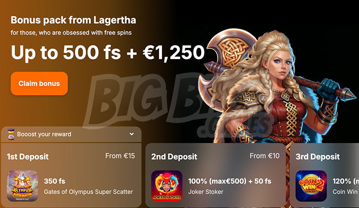 Приветственный пакет от Lagertha - больше фриспинов