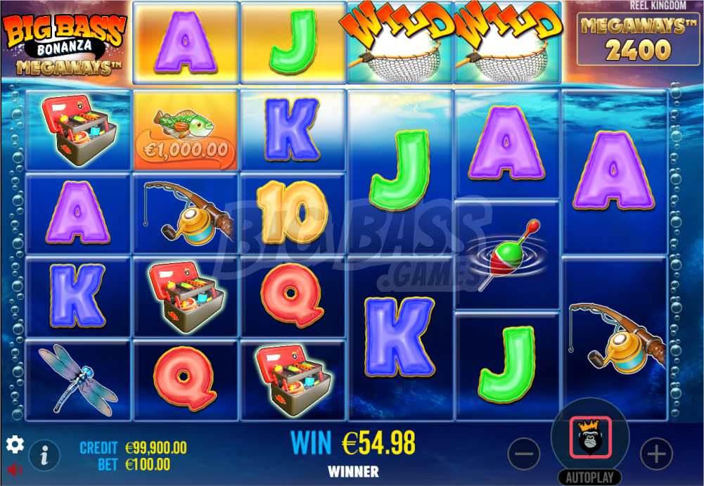 Visuals, animations, and sound effects of the online slot Big Bass Bonanza Megaways