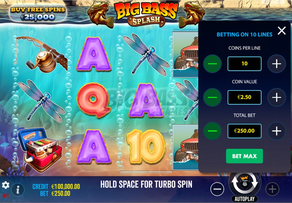 Big Bass Splash game mechanics: Betting