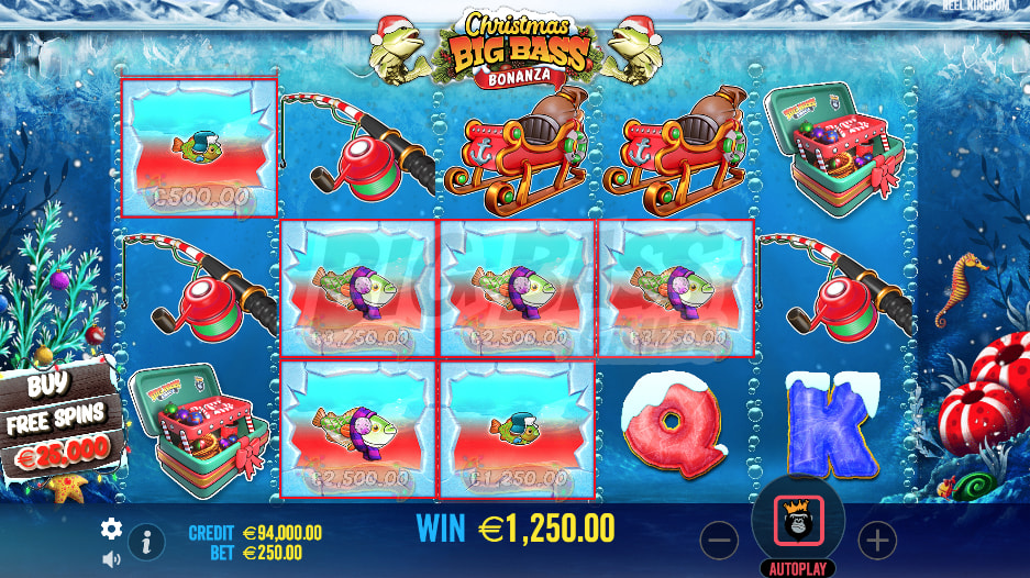 Бонусные функции в онлайн слоте Christmas Big Bass Bonanza