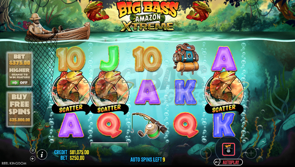 Различные символы в онлайн игре Big Bass Amazon Xtreme